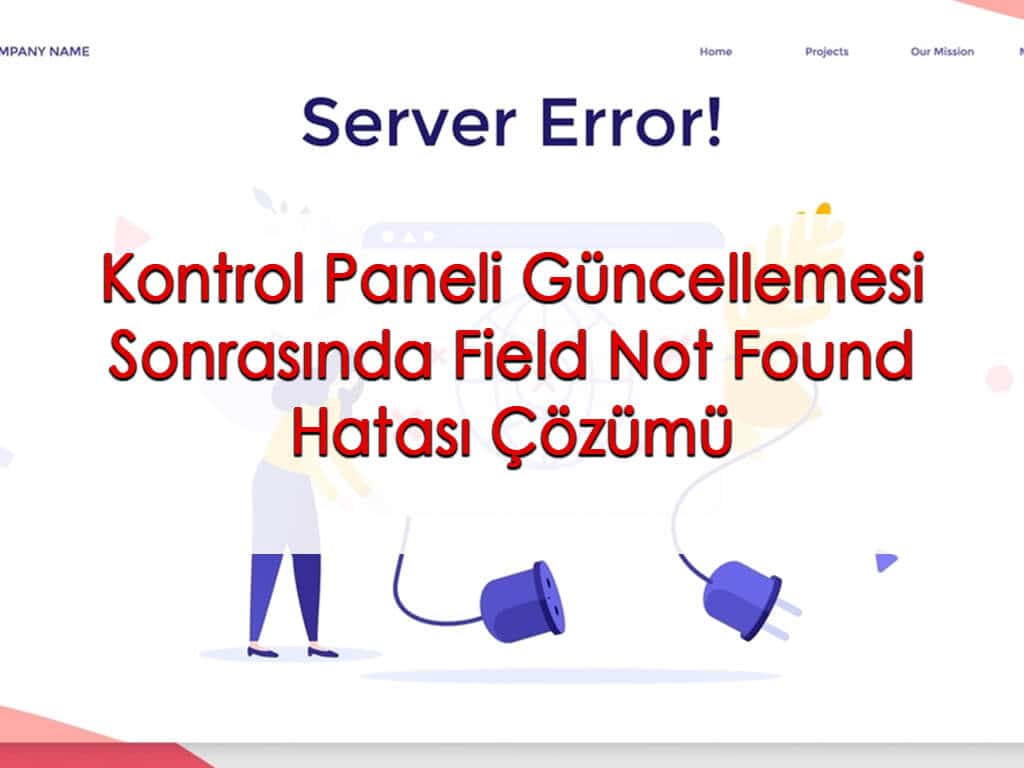 Kontrol Paneli Güncellemesi Sonrasında Field Not Found Hatası Çözümü