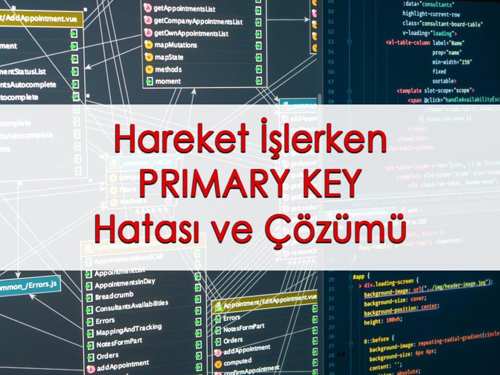Hareket İşlerken PRIMARY KEY Hatası ve Çözümü