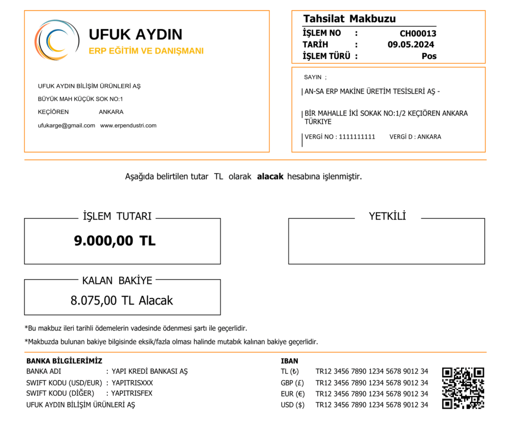 Kurumsal Makbuz Tasarımı 1